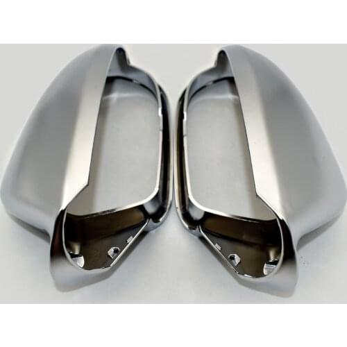 1 Pair Car Rearview Mirror Shell Cover Protection Cap Matte Chrome for Audi A6 C7 S6 2012-2018 Wing Mirror Cover Car Accessories