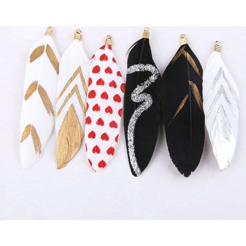 10pcs Korean Earrings For Women Delicate Feather Color Party Daily Gift Fashion Jewelry Drawing Pendant Diy Jewelry Accessories