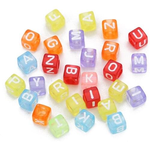 100pcs/lot Mixed Square Letter Seed Loose Spacer Beads 4mm for Beaded Bracelets Necklaces DIY Jewelry Making Findings