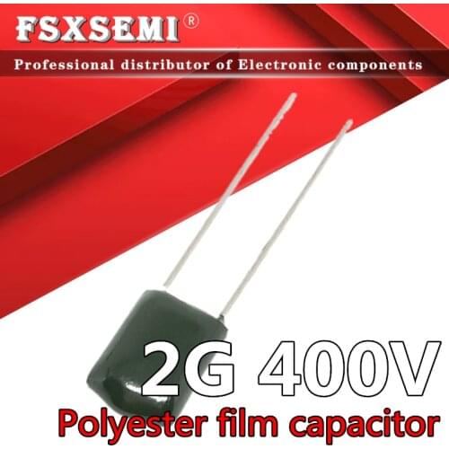 20pcs Polyester film capacitor 2G 400V 2.2NF 3.3NF 10NF 15NF 22NF 33NF 47NF 2G222J 2G332J 2G103J 2G153J 2G223J 2G333J 2G473J