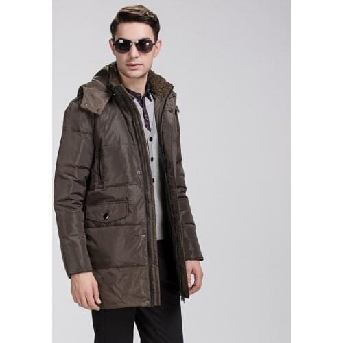 2016 parka men Mens down coat winter down jacket White duck down stand collar