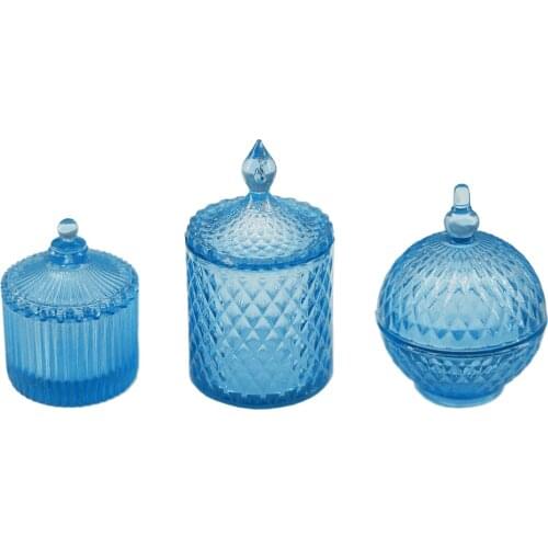 3Pcs Miniature Candy Jars Bowls Dollhouse Glassware Handcrafted 1:6 Decor A