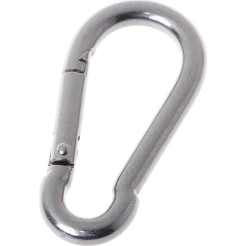 304 Stainless Steel Spring Carabiner Snap Hook Keychain Quick Link Lock Buckle 62KF