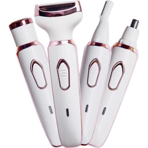 4 in 1 USB Rechargeable Electric Epilator Hair Shaver, Ladies Electric Trimmer Remover Waterproof Razor, Painless Shaver