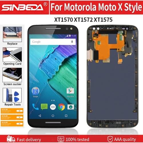 5.7" For Motorola Moto X Style XT1570 XT1572 XT1575 LCD Display Touch Screen Digitizer with Frame For Moto X Style Display LCD
