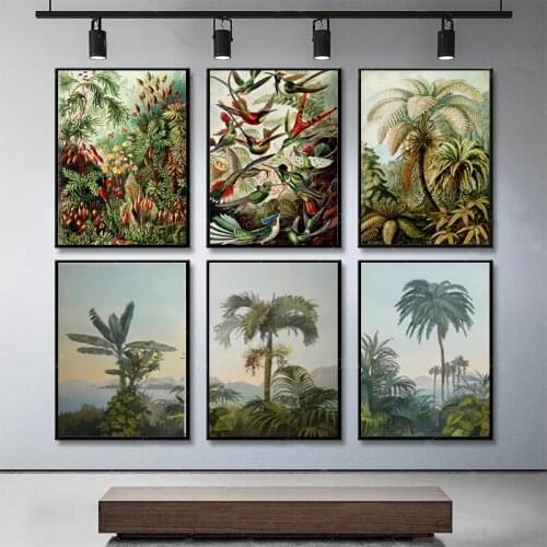 Abstract Poster Natural Tropical Jungle Painting Canvas Paintings Poster Print for Living Room Bedroom Corridor Home Decoration