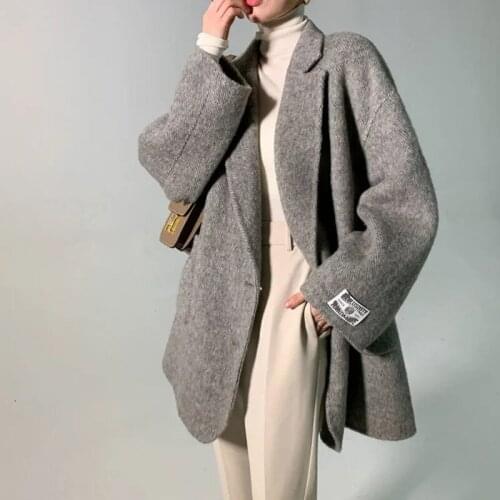 Auguswu Women's Gray Coats