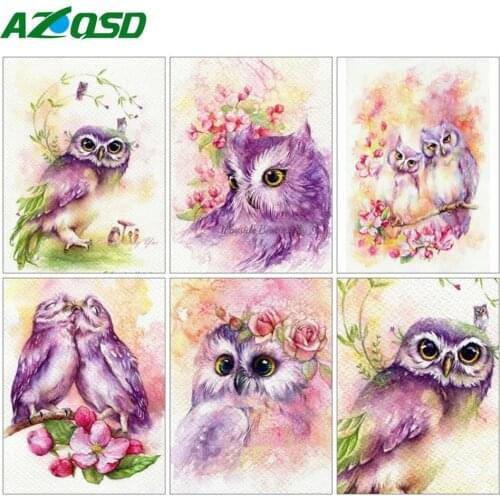 AZQSD Diamond Painting Owl Animal 5d Diy Diamond Embroidery Sale Handicrafts Needlework Home Decor Gift Cross Stitch Kits