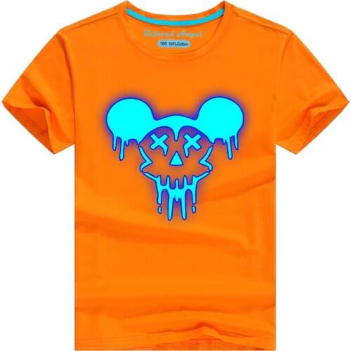 Children T-shirt for Boy 2020 Luminous Print Boys T Shirt for Girls Tops Cartoon Kids tshirt Baby Clothes 3-15 Yrs Glow In Dark