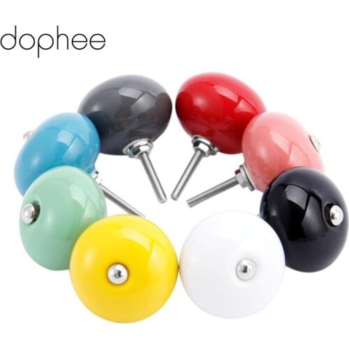 Dophee Furniture Handle Round Door Knobs Ceramic Drawer Cabinet Knobs and Handle Cupboard Pull Handle Kitchen Accessories