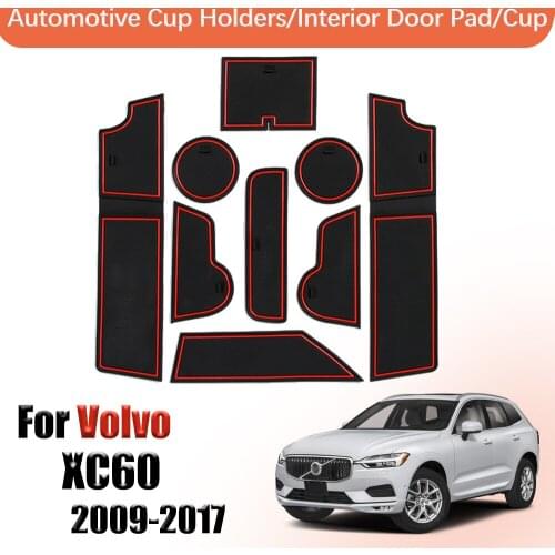 Door groove mat Anti-Slip Gate Slot Cup Mat For Volvo XC60 2009-2017 Accessories Cup Holders Non-slip Mats