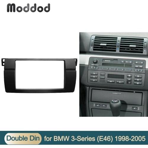Double Din For BMW 3 Series E46 1998-2005 Radio DVD Fascia Stereo Panel Dash Mount Trim Kit Frame