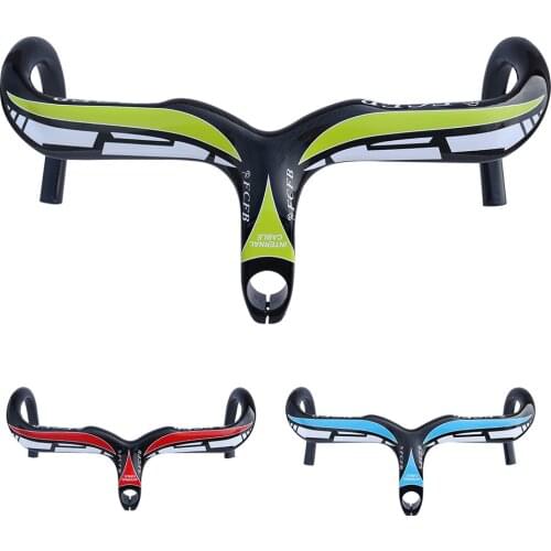 FCFB carbon handlebar Road Bicycle Integrated Handlebar with stem Carbon reach 80mm drop 125mm 40/42/44*90/100/110/120MM