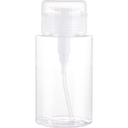 100/200ml Push Down Empty Pump Dispenser for Nail Polish Remover Alcohol Clear Bottle Liquid Storage Bottle Container