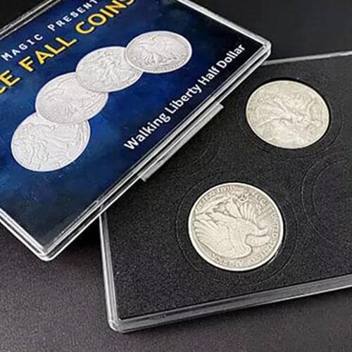 Space Fall Coins (Walking Liberty Half Dollar) Magic Tricks Coin Magia Magician Close Up Street Illusion Gimmick Mentalism Props