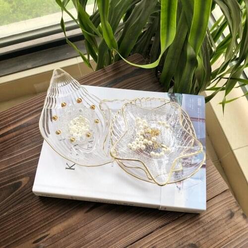 Nordic style creative similar marine series stained glass plate fruit plate dessert plate snack plate storage plate