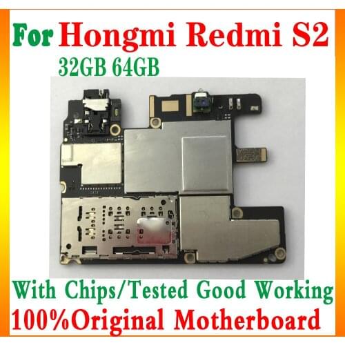 Full Tested For RedMi S2 HongMi S2 Motherboard 100% Original Unlocked 32GB/64GB For Xiaomi HongMi RedMi S2 Logic Board