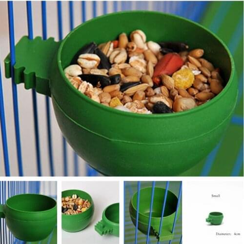 Mini Bird Parrot Food Water Bowl Feeder Plastic Pigeons Birds Cage Sand Cup Feeding Holder Bird Feeder