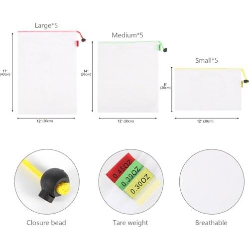 Reusable Produce Veggies Fruit Mesh Bag Eco Friendly Shopping Bag Lightweight Grocery Storage Bag