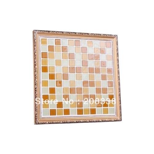 Crystal glass mosaic glass mosaic tile orange with light brown
