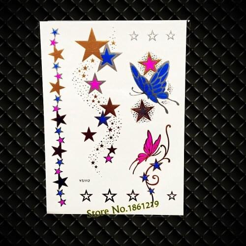 New Henna Star Bracelet Designs Flash Metallic Temporary Removable Tattoo Summer Style GYS-112 Christmas Gifts Children Tattoos