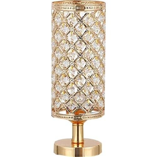 Retro Iron Gold Crystal Bedside Table Lighting for Living Room Loft Personal Office Dressing Table Home Interior Led Luminary