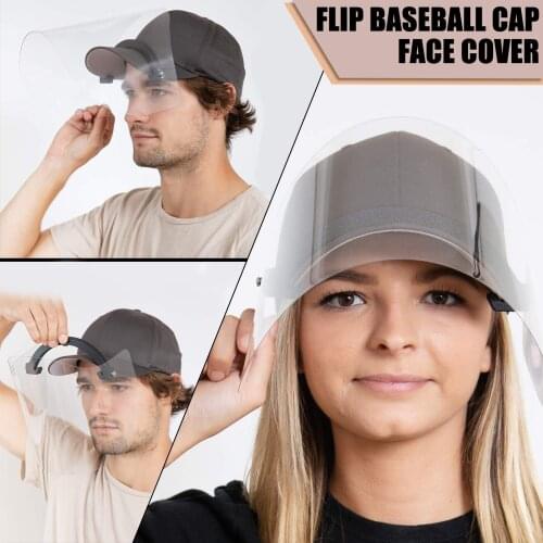 Transparent Mouth Masks Wrap Face Cover Flip Baseball Cap Skin Care Eyes Clear Face Shield Reusable masque visage Facemasks