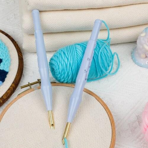 Adjustable Punch Needle Stitching Kit Rug Yarn Needle Embroidery Pen Felting Rug Hooking Threader Needles