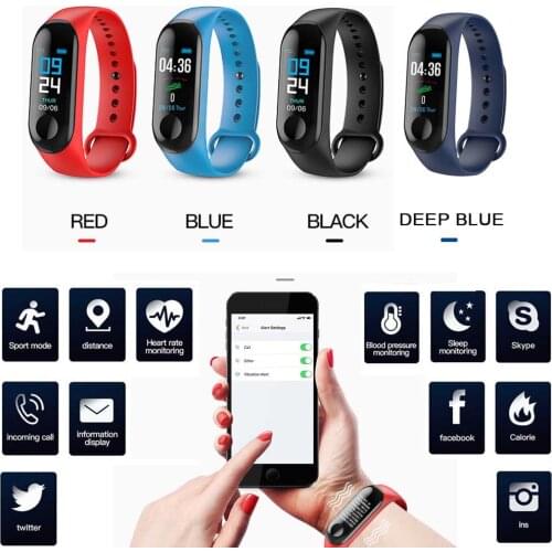 Smart Wristband Fitness Watchband Calorie Distance Tracker Heart Rate Blood Pressure Monitor SMS Notification Call Reminding