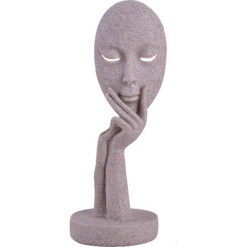 BUF Modern Home Decoration Fashion Abstract Mask Ornament Statue Handmade Sandstone Craft Art Collection Gift Sculpture