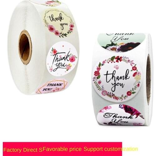 Thank you flower sticker gift decoration label