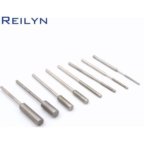 Ultra-long Emery diamond grinding burr 150# 3mmx2-8mm polishing bits peeling grinding bits 1.5-8mm for dremel