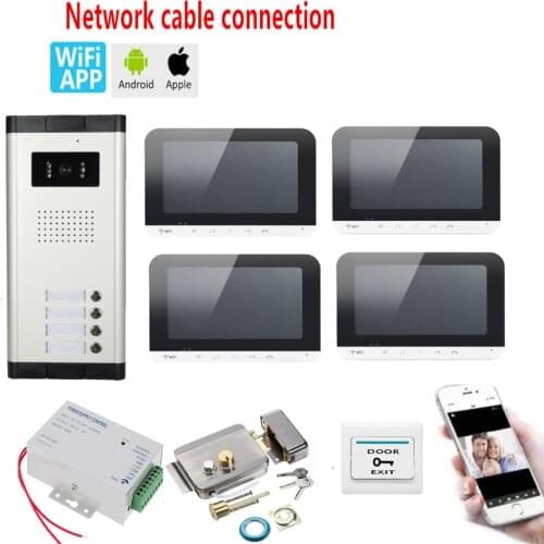 7 inch wifi/Wired Video Door Phone Visual Video Intercom Two-way Audio Intercom With Waterproof Outdoor IR Camera