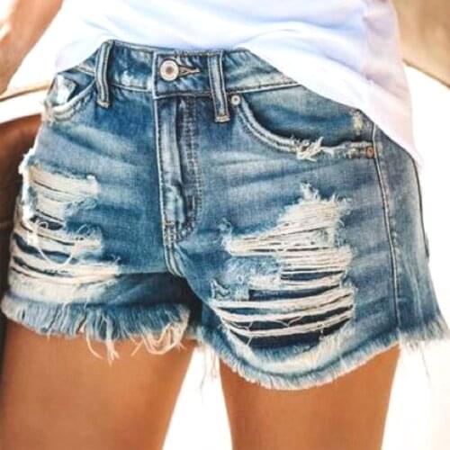 Womens Summr Fashion Short Jeans High Waist Shorts Leisure Ripped Denim Pants Garment for Female