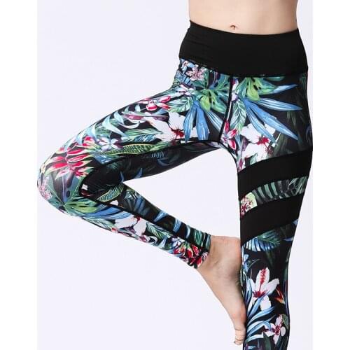 Women Fitness Capris Yoga Leggings High Waisted Women Gym Sportwear Tight Mesh Yoga Leggings Yoga Pants Running Pants Tights