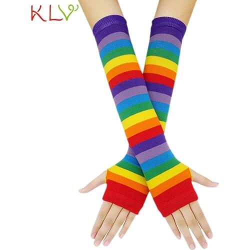 Arm Warmer Women Men Long Punk Gothic Rock Fingerless Autumn Winter Ladies Female Gloves Mittens Handschoenen 18oct31