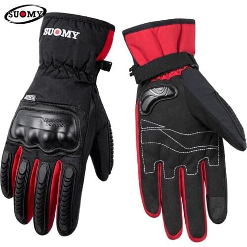 Motorcycle ride more winter warm gloves locomotive with velvet drop waterproof touch screen gloves male knight