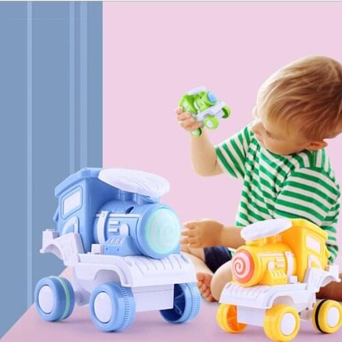 1PCS Pressing Pressure 360 Degree Rolling Car Children Pressing Tipping Inertia Car Toy Mini Train Stunt Car Childrens Toy Gift