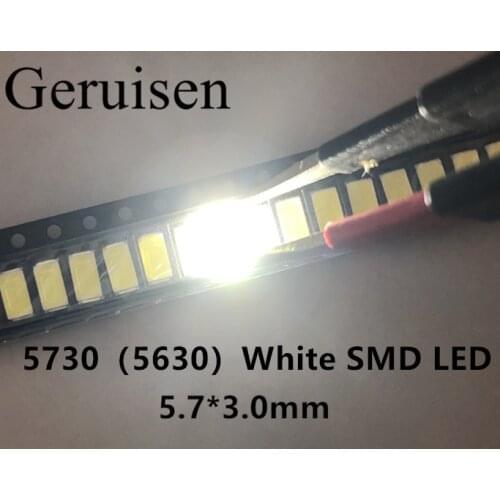 100PCS/5630/5730-CW/WW 0.5W-150Ma 50-55lm 6500K White Light SMD 5730 5630 LED 5730 diodes (3.2~3.4V)
