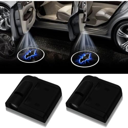 2pcs Wireless Car Light Bat Logo Door Decor Shade LED Welcome Laser Projector Lamp Car Interior Light Accessories Ornaments