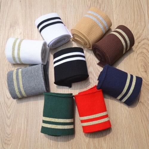 2Pcs/lot length 80cm Width 7-8.5CM Single layer cotton ribbed knit striped lace Clothes neck cuff hem closing rib ribbon AC816