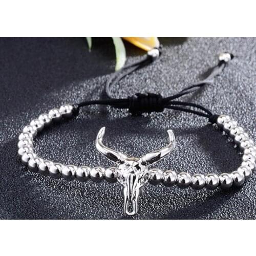 4mm ct424 silver gold cow adjusted micro pave cz zircon cubic zirconia Bracelet macrame Charm Braided Copper Braiding