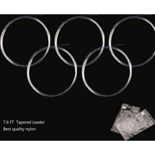Aventik 5pcs 7.5FT 0X-6X Nylon Fly Fishing Line Knotless Tapered Leader