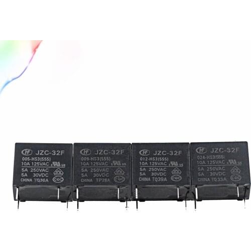5PCS Power relays HF32F JZC-32F-005-HS3 JZC-32F-009-HS3 JZC-32F-012-HS3 JZC-32F-024-HS3 5A 250VAC 4PIN