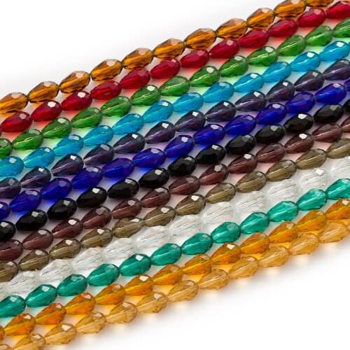 50 Piece Crystal Quartz Faceted Teardrop Glass Spacer Beads Fit Necklace Bracelet Making For Women Jewelry Making 12x8mm