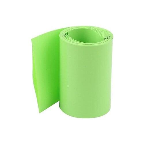 5M 64mm Width PVC Heat Shrink Wrap Yellow Green for AA Battery Pack