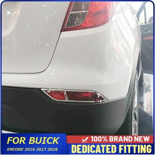 Car Styling For Buick Encore 2016 2017 2018 Rear Bumper Fog Lamp Cover ABS Chrome Tail Foglight Decorative Cover Frame
