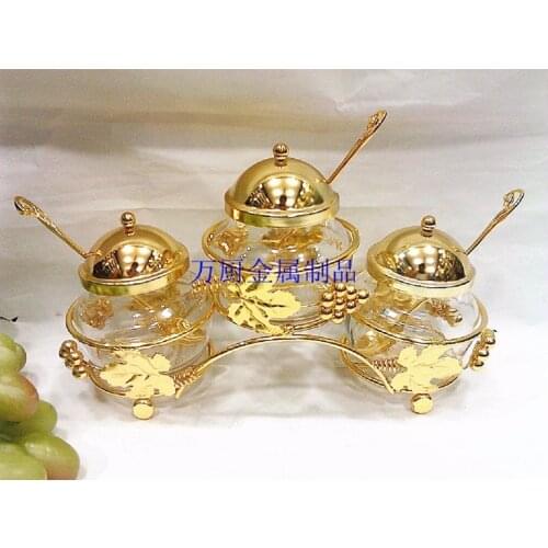 Rotary chicken essence seasoning cans sugar cup glass tank pepper seasoning bottle