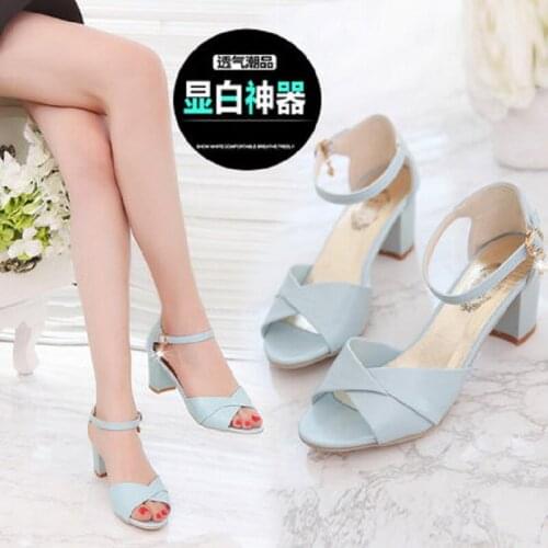 Summer Trend Simple Solid Color Fish Mouth Shoes Ladies Sandals Fashionable Metal Decoration Elegant High Heels