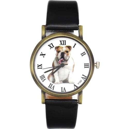 Bulldog Pet Love Dog Men Women Watches PU Leather Band 18mm Watchband Sport Casual Unisex Quartz Wrist Watch Deals New Arrival